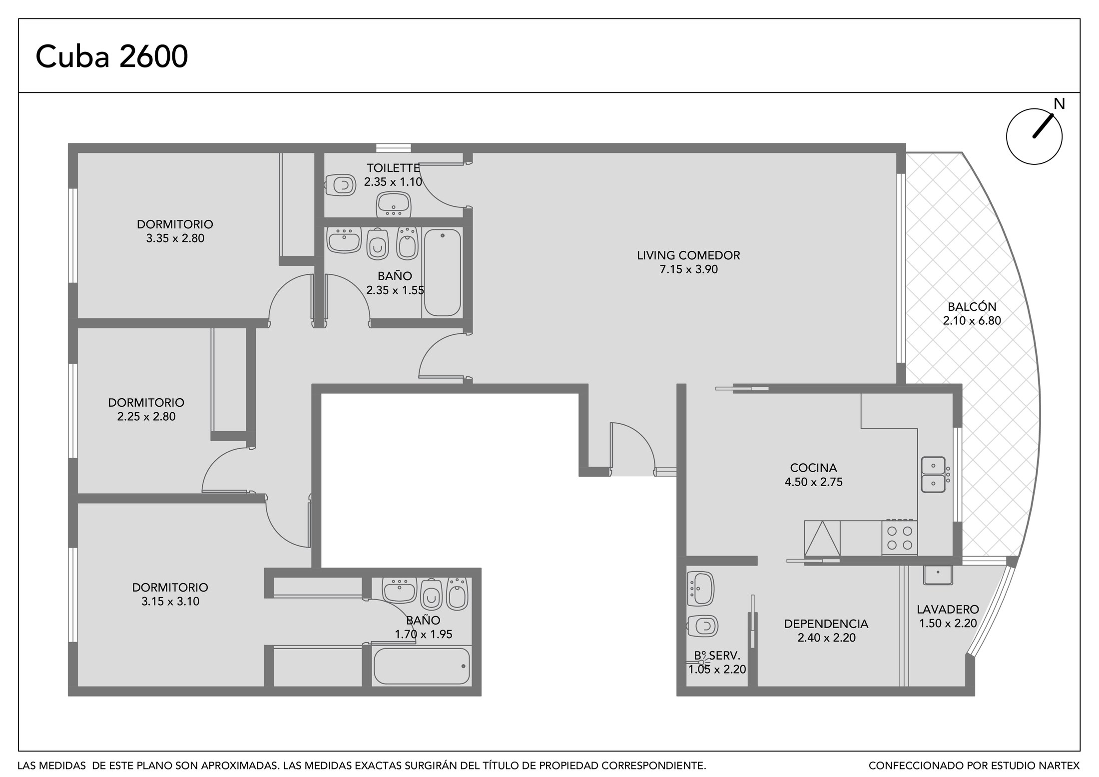 Plano — Piso completo de 4 ambientes con cochera — Belgrano